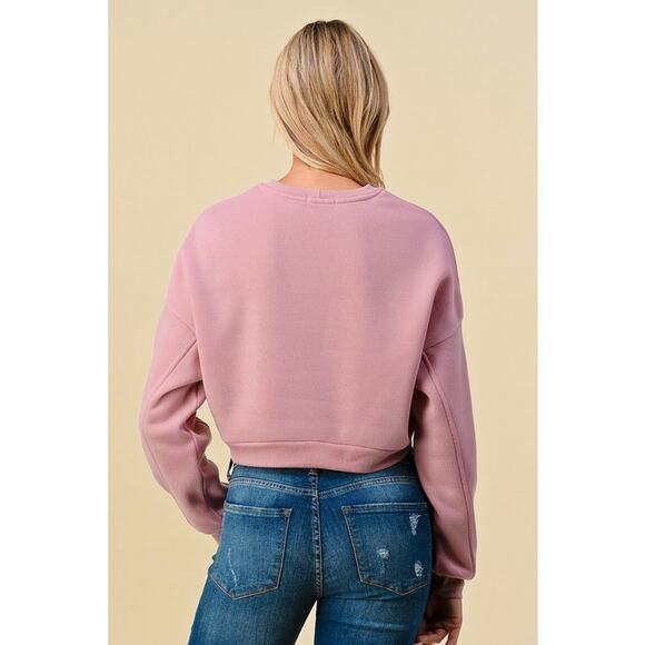NWT Desert Rose Cropped Fleece Sweatshirt - Picture 4 of 4